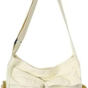 Canvas Messenger Bag Large  Crossbody Bags with Multiple Pockets,School Vintage Shoulder Laptop Bag for Women and Men