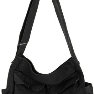 Canvas Messenger Bag Large  Crossbody Bags with Multiple Pockets,School Vintage Shoulder Laptop Bag for Women and Men