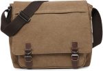 Large Vintage Canvas Messenger Shoulder Bag Travel Crossbody Purse Briefcase Business Bag for 15inch Laptop
