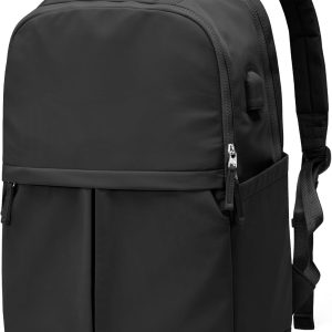 Black Laptop Backpack for Women Gym Work Teacher Backpack for Men Lightweight Commuter Backpack with Laptop Compartment Large Travel Backpack Casual Daypack Backpacks