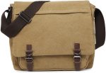 Large Vintage Canvas Messenger Shoulder Bag Travel Crossbody Purse Briefcase Business Bag for 15inch Laptop