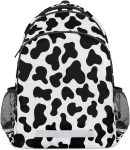 Cow Backpack Boys Girls Schoolbag Children Bookbag,Animal Texture Laptop Notebook Tablet School Bag Stylish Casual Daypack Students Teens Travel Bags