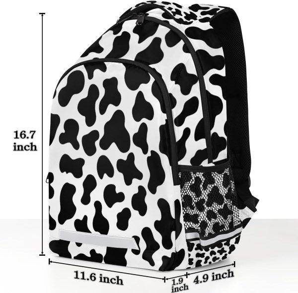Cow Backpack Boys Girls Schoolbag Children Bookbag,Animal Texture Laptop Notebook Tablet School Bag Stylish Casual Daypack Students Teens Travel Bags