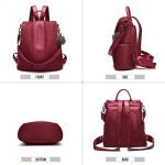 Women Backpack Purse Waterproof Nylon Anti-theft Rucksack Lightweight Shoulder Bag