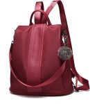 Women Backpack Purse Waterproof Nylon Anti-theft Rucksack Lightweight Shoulder Bag