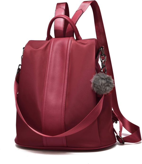 Women Backpack Purse Waterproof Nylon Anti-theft Rucksack Lightweight Shoulder Bag