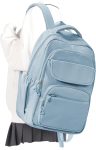 Cute School Backpack for Teens Girls Boys Waterproof School Bag Basic Backpack for College Students Multi Pocket Backpack Lightweight Casual Daypack Backpacks for Women Men(Blue)