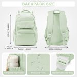 Cute School Backpack for Teens Girls Boys Waterproof School Bag Basic Backpack for College Students Multi Pocket Backpack Lightweight Casual Daypack Backpacks for Women Men(MintGreen)