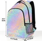 Rainbow Leopard Print Backpack Boys Girls Schoolbag Children Bookbag,Laptop Notebook Tablet Cheetah School Bag Stylish Casual Daypack Students Teens Travel Bags