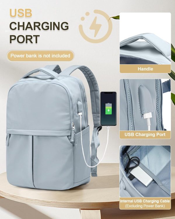 Laptop Backpack for Women Gym Work Teacher Backpack for Men Lightweight Commuter Backpack with Laptop Compartment Large Travel Backpack Casual Daypack Backpacks Blue