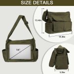 Canvas Messenger Bag Large Crossbody Bags with Multiple Pockets,School Vintage Shoulder Laptop Bag for Women and Men