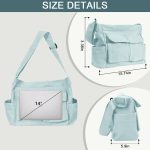 Canvas Messenger Bag Large Crossbody Bags with Multiple Pockets,School Vintage Shoulder Laptop Bag for Women and Men