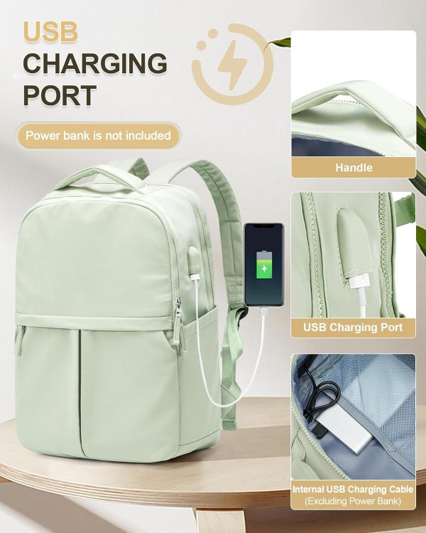 Laptop Backpack for Women Gym Work Teacher Backpack for Men Lightweight Commuter Backpack with Laptop Compartment Large Travel Backpack Casual Daypack Backpacks Green