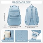 Cute School Backpack for Teens Girls Boys Waterproof School Bag Basic Backpack for College Students Multi Pocket Backpack Lightweight Casual Daypack Backpacks for Women Men(Blue)