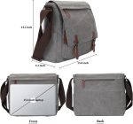 Canvas Messenger Bag for Men Women,Travel Satchel Shoulder bag 15.6 Inch Laptop Bag briefcase Business