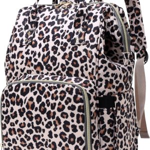 Leopard Women Laptop Backpack, College School Backpack Bookbag 15.6 Inch Computer Backpacks for Work Business Travel