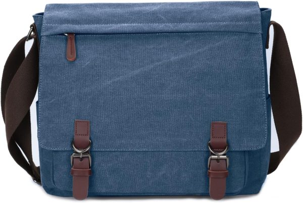 Canvas Messenger Bag for Men Women,Travel Satchel Shoulder bag 15.6 Inch Laptop Bag briefcase Business
