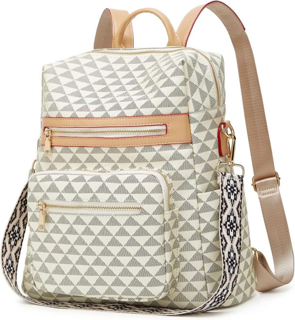 Makes Backpack Purse for Women PU Leather Travel Satchel Handbag Convertible Design Bag with Purse 2 Piece