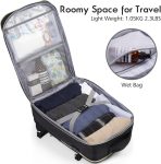 Large Travel Backpack Women, Flight Approved Carry On Backpack, Water Resistant Anti-Theft Casual Daypack School Bag Fit 17 Inch Laptop with USB Charging Port, Black