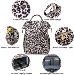 Leopard Women Laptop Backpack, College School Backpack Bookbag 15.6 Inch Computer Backpacks for Work Business Travel