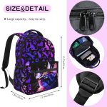 Cat Backpack for Girls Boys Student Schoolbag with Waterproof Zippered Pocket Fashion Animal Theme Travel Backpack for School and Everyday Use