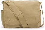 Classic Vintage Messenger Bag - Original Heavyweight Cotton Canvas Shoulder Bag with Upgraded Features